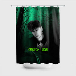 Шторка для душа Сектор газа зеленый фон, цвет: 3D-принт