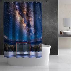 Шторка для душа Хоккейные ворота в ночи, цвет: 3D-принт — фото 2