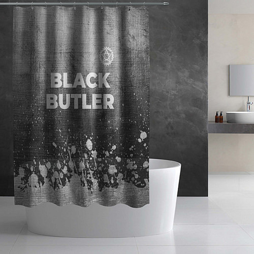 Шторка для ванной Black Butler - grey gradient посередине / 3D-принт – фото 2