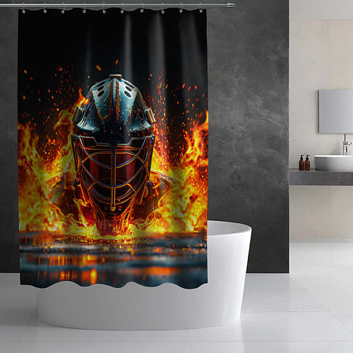 Шторка для ванной Голкипер в огне / 3D-принт – фото 2