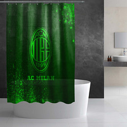 Шторка для душа AC Milan - green gradient, цвет: 3D-принт — фото 2