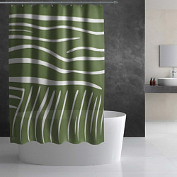 Шторка для душа Полоски зеленой зебры, цвет: 3D-принт — фото 2