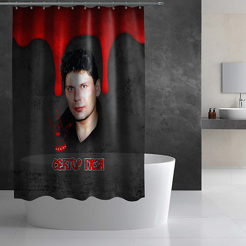 Шторка для ванной Сектор газа - рок жив / 3D-принт – фото 2