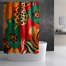 Шторка для душа Анималистичный африканский паттерн, цвет: 3D-принт — фото 2