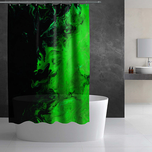 Шторка для ванной Color green black / 3D-принт – фото 2