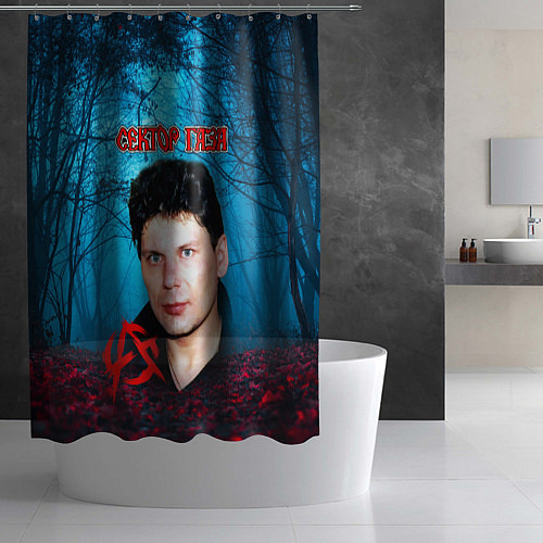 Шторка для ванной Сектор газа вечерний лес / 3D-принт – фото 2