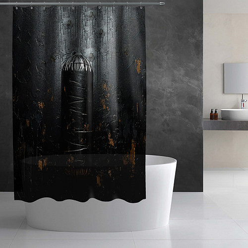 Шторка для ванной Черная боксерская груша / 3D-принт – фото 2