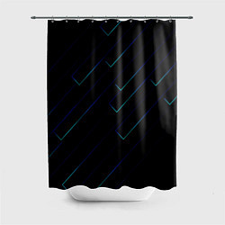 Шторка для душа Color blue black, цвет: 3D-принт