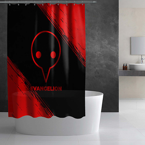 Шторка для ванной Evangelion - red gradient / 3D-принт – фото 2