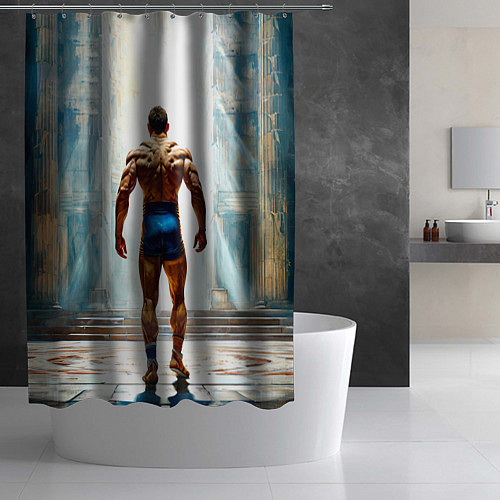 Шторка для ванной Греко-римский борец / 3D-принт – фото 2