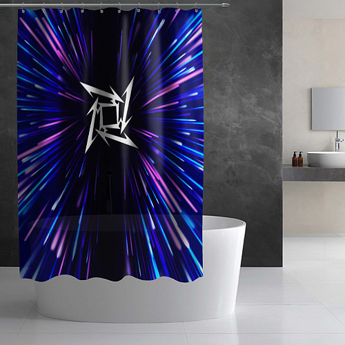 Шторка для ванной Metallica neon energy / 3D-принт – фото 2