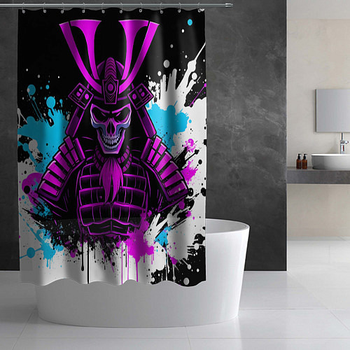 Шторка для ванной Скелет самурая / 3D-принт – фото 2
