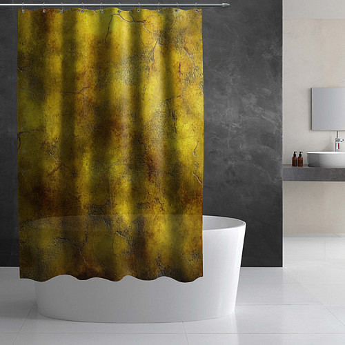 Шторка для ванной Золотая ржавая текстура / 3D-принт – фото 2