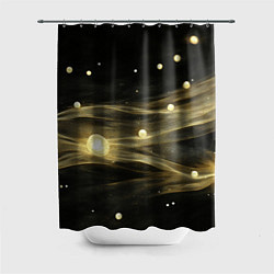 Шторка для душа Золотистый свет на черной текстуре, цвет: 3D-принт