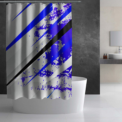 Шторка для ванной Color white blue / 3D-принт – фото 2