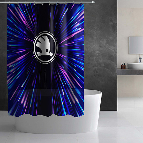 Шторка для ванной Skoda neon energy / 3D-принт – фото 2