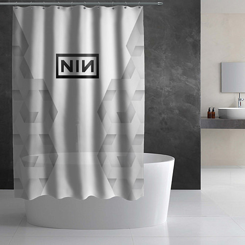 Шторка для ванной Nine Inch Nails white poly / 3D-принт – фото 2