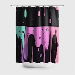 Шторка для душа Стекающая краска текстура, цвет: 3D-принт