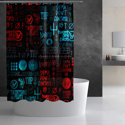 Шторка для ванной Twenty one pilots rock pattern / 3D-принт – фото 2