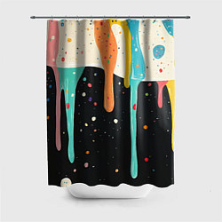 Шторка для душа Разноцветные капли текстура, цвет: 3D-принт