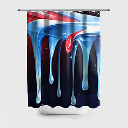 Шторка для душа Синие и красные слизи текстура, цвет: 3D-принт