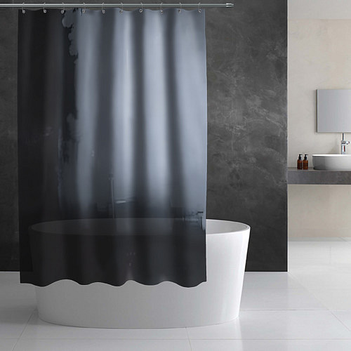 Шторка для ванной Абстракция с серым и черным / 3D-принт – фото 2