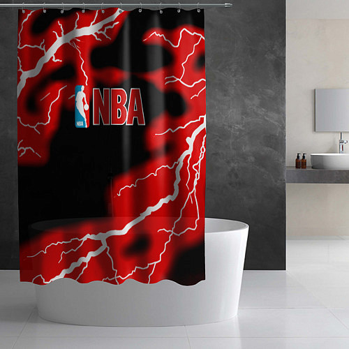 Шторка для ванной NBA шторм / 3D-принт – фото 2