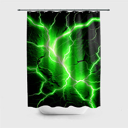 Шторка для душа Color green black, цвет: 3D-принт