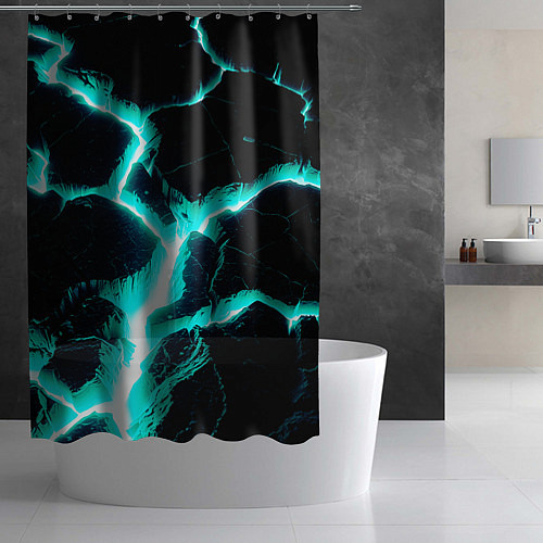 Шторка для ванной Color light blue black / 3D-принт – фото 2