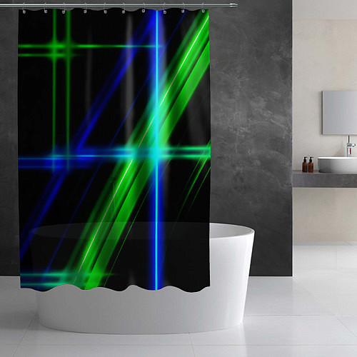 Шторка для ванной Color blue black green / 3D-принт – фото 2