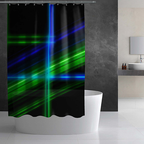 Шторка для ванной Color blue black green / 3D-принт – фото 2