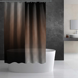 Шторка для душа Чёрно-коричневый текстурный градиент пополам, цвет: 3D-принт — фото 2