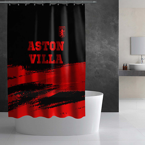 Шторка для ванной Aston Villa - red gradient посередине / 3D-принт – фото 2
