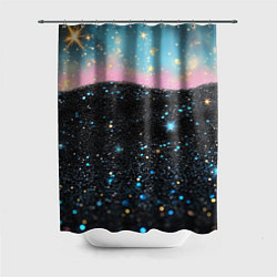 Шторка для душа Блестящая текстура на черном, цвет: 3D-принт