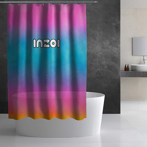 Шторка для ванной Inzoi розово-голубой фон / 3D-принт – фото 2