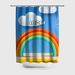 Шторка для ванной Inzoi объемная радуга и облака