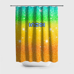 Шторка для ванной Inzoi зелено-желтый фон