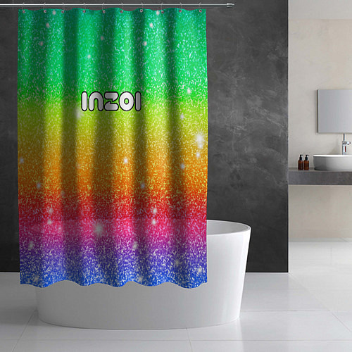 Шторка для ванной Inzoi блестящий радужный фон / 3D-принт – фото 2
