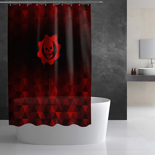 Шторка для ванной Gears of War red poly / 3D-принт – фото 2
