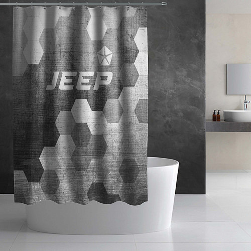 Шторка для ванной Jeep - grey gradient посередине / 3D-принт – фото 2