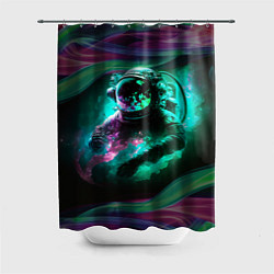 Шторка для ванной Космонавт неоновая дымка