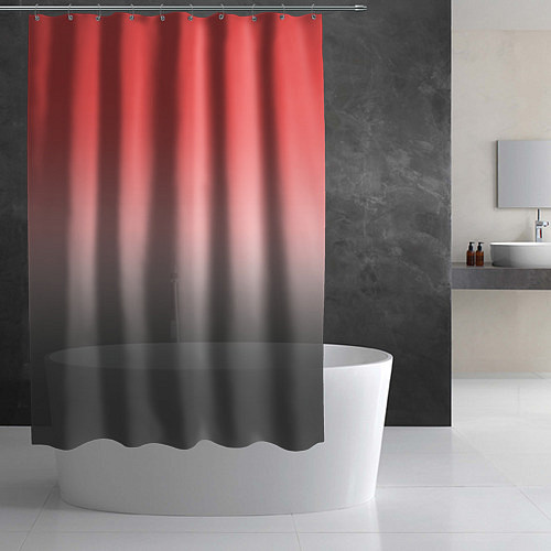 Шторка для ванной Бледный красно-серый градиент / 3D-принт – фото 2
