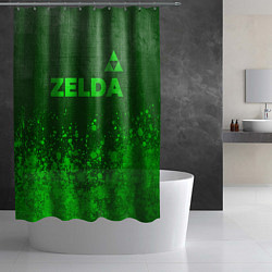 Шторка для душа Zelda - green gradient посередине, цвет: 3D-принт — фото 2