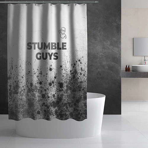 Шторка для ванной Stumble Guys - white gradient посередине / 3D-принт – фото 2