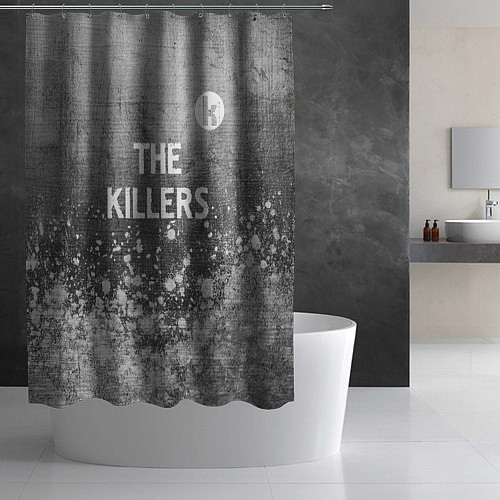Шторка для ванной The Killers - grey gradient посередине / 3D-принт – фото 2
