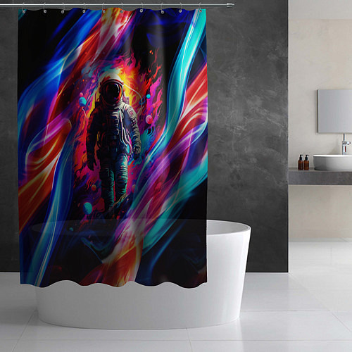 Шторка для ванной Космос пламенный / 3D-принт – фото 2