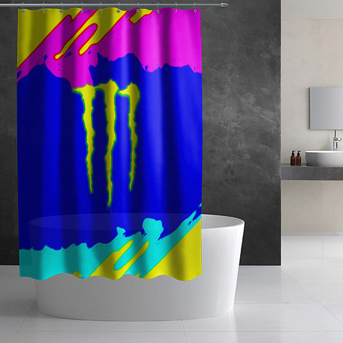 Шторка для ванной Monster energy краски цветные / 3D-принт – фото 2
