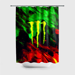 Шторка для душа Monster energy огонь лого, цвет: 3D-принт