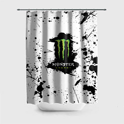 Шторка для душа Monster energy брызги красок, цвет: 3D-принт