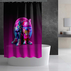 Шторка для душа Tom and Jerry - neon glow fantasy, цвет: 3D-принт — фото 2
